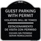 Signmission Guest Parking with Permit Violators Will Be Towed Estacionamento De Visita Con Permis, BS-1818-23926 A-DES-BS-1818-23926 - alternate 1